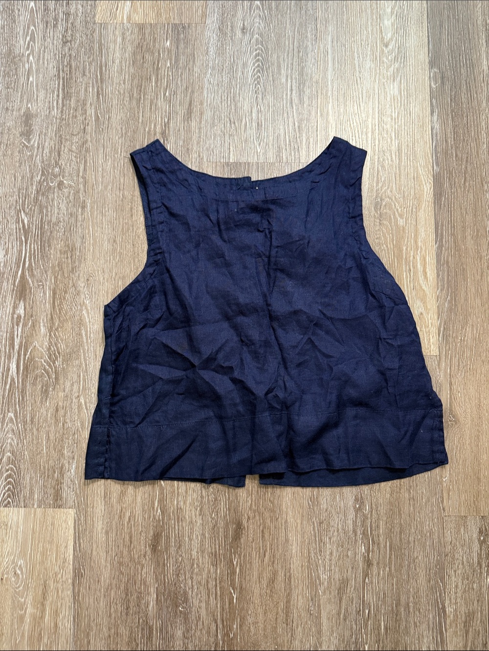 NWT C&C Navy Linen Sleeveless Top L